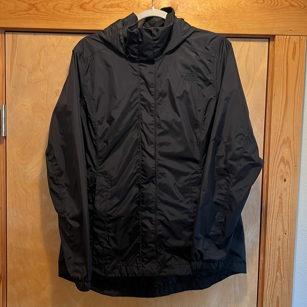 Black L Womens North Face Rain Jacket